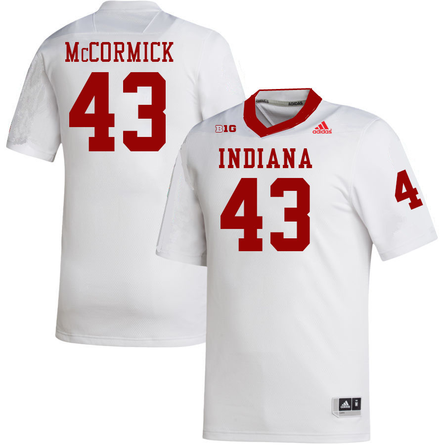 Men #43 Derek McCormick Indiana Hoosiers College Football Jerseys Stitched-White